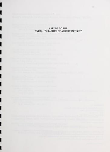 A guide to the animal parasites of Albertan fishes