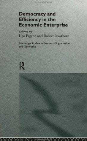 Democracy and efficiency in the economic enterprise