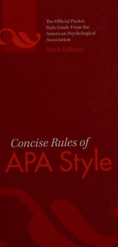 Concise rules of APA style