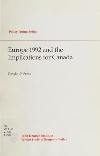 Europe 1992 and the implications for Canada