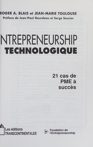 Entrepreneurship technologique