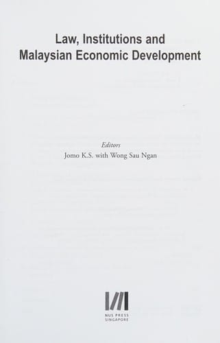 Law, institutions, and Malaysian economic development