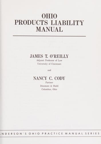 Ohio products liability manual