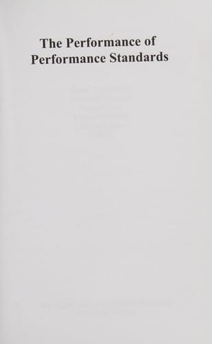 The performance of performance standards