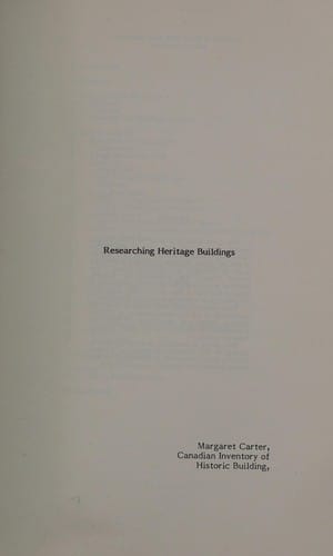 Researching heritage buildings