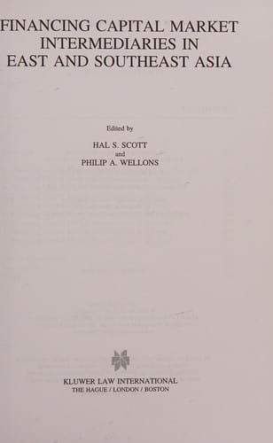 Financing capital market intermediaries in East and Southeast Asia