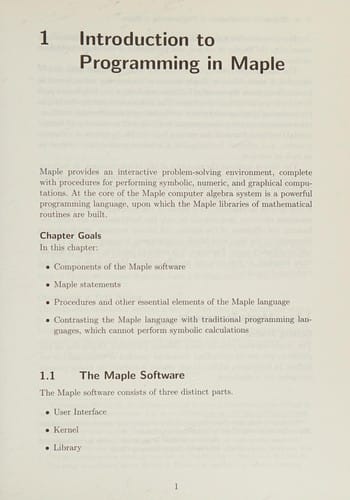 Maple 8 introductory programmimg guide