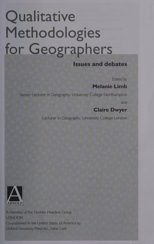 Qualitative methodologies for geographers