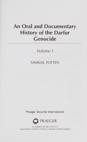 An oral and documentary history of the Darfur genocide