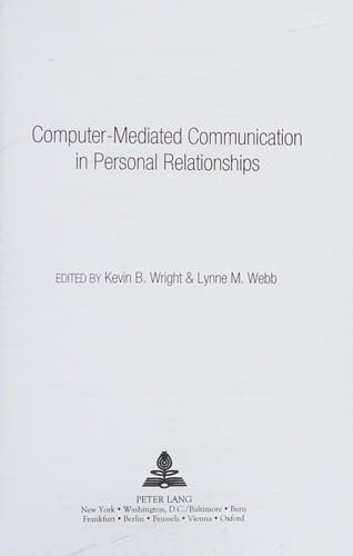 Computer-mediated communication in personal relationships