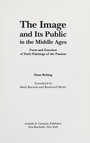 The Image and its Public in the Middle Ages