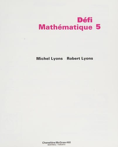 Défi mathématique, 5