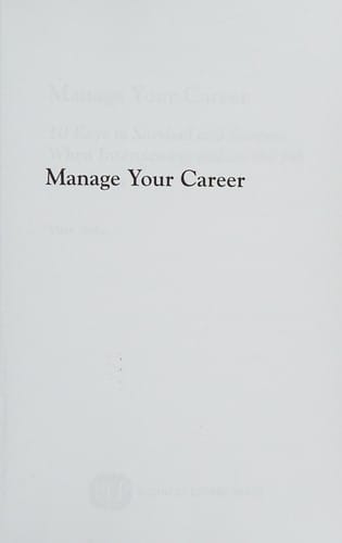 Manage your career