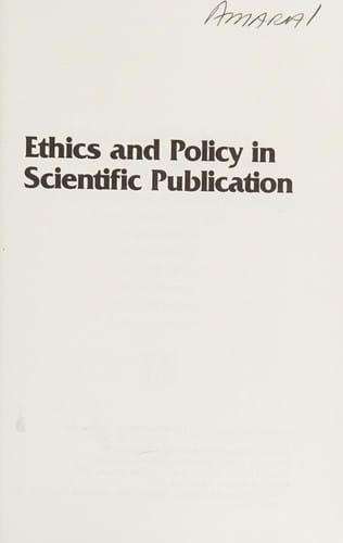 Ethics and policy in scientific publication