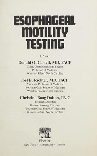 Esophageal motility testing