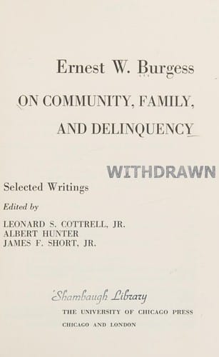 On community, family, and delinquency; selected writings