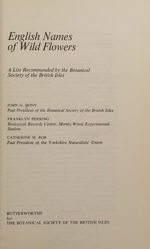 English names of wild flowers