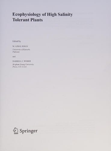 Ecophysiology of high salinity tolerant plants