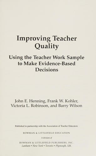Improving teacher quality