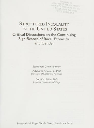 Structured inequality in the United States