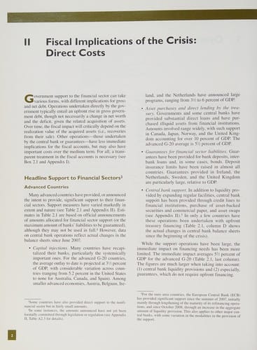 Fiscal implications of the global economic and financial crisis