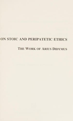 On Stoic and Peripatetic ethics