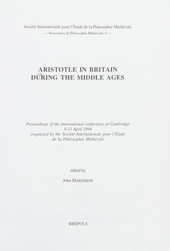 Aristotle in Britain during the Middle Ages
