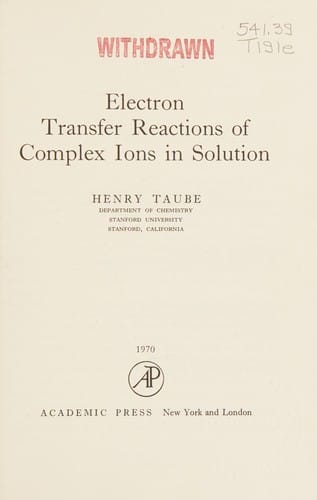 Electron transfer reactions of complex ions in solution