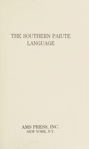 The Southern Paiute language