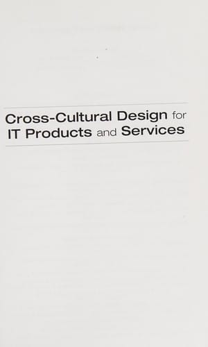 Cross-cultural design for IT products and services