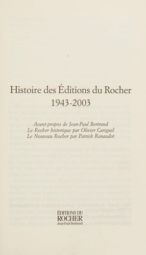 Histoire des Éditions du Rocher