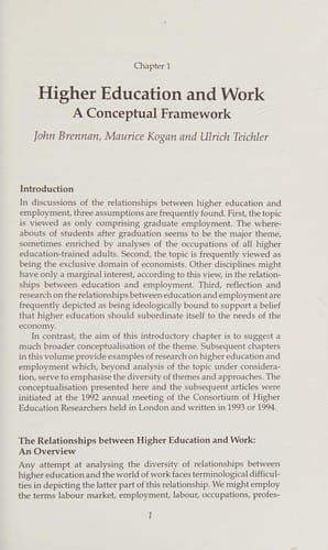 Higher education and work