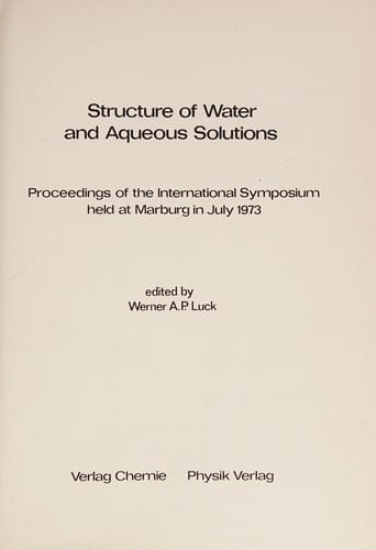 Structure of water and aqueous solutions