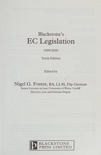 Blackstone's EC legislation