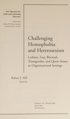 Challenging homophobia and heterosexism
