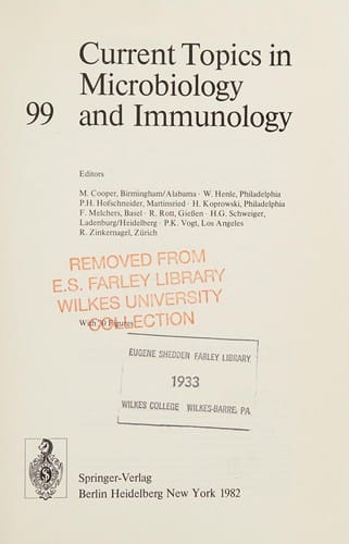 Current topics in microbiology and immunology