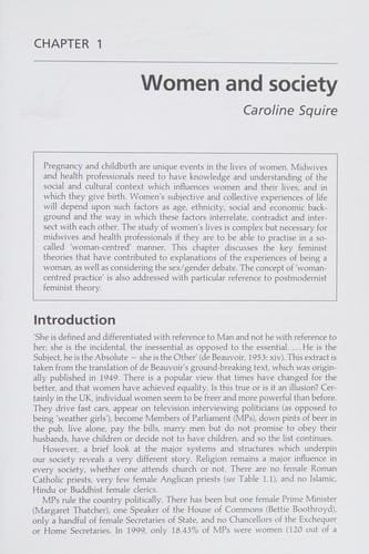SOCIAL CONTEXT OF BIRTH; ED. BY CAROLINE SQUIRE