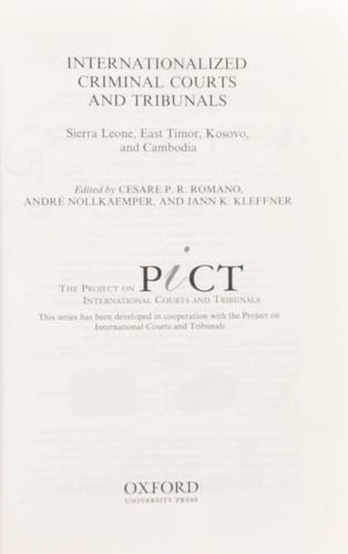 Internationalized criminal courts and tribunals