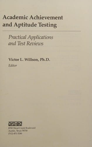 Academic achievement and aptitude testing