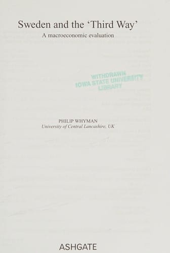 SWEDEN AND THE 'THIRD WAY': A MACROECONOMIC EVALUATION