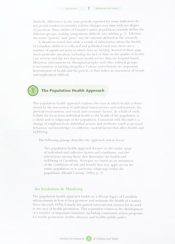 Healthy development of children and youth