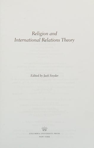 Religion and international relations theory