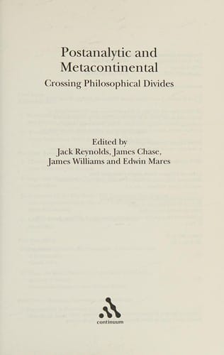 Postanalytic and metacontinental