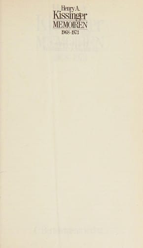 Memoiren Bd. I. 1968-1973