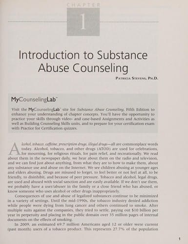 Substance abuse counseling