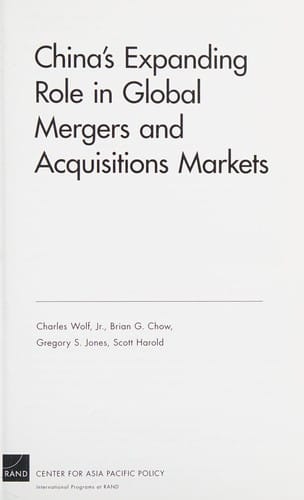 China's expanding role in global mergers and acquisitions markets
