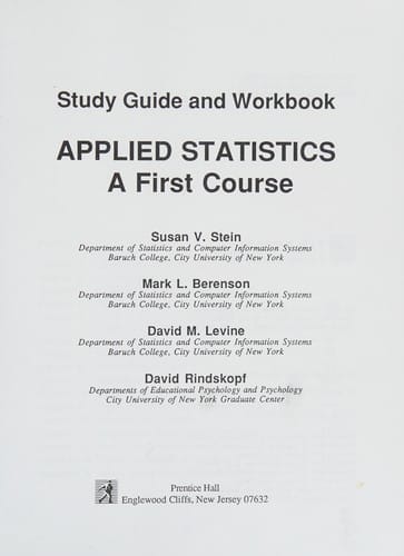 Applied Statistics St/gde S/G