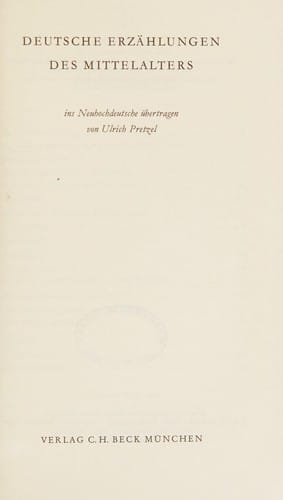 Deutsche Erzählungen des Mittelalters