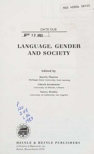 Language, gender and society