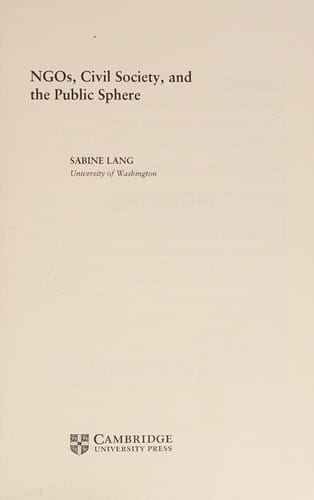 NGOs, civil society, and the public sphere